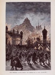 Nesmírná záře rozptýlila stíny noci (strana 330) v „Michailu Strogovovi“ od Julese Verna