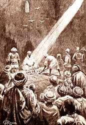 Nubijská poušť. Severní Súdán kmen. 1888 (rytina)