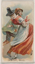 Fair Day, Wales, ze série Holidays N80 pro cigarety značky Duke, 1890., 1890.