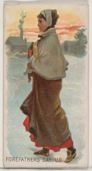 Den předků, Spojené státy americké, ze série Holidays N80 pro cigarety značky Duke,..., 1890.