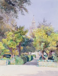 V zahradě Alcazar, Sevilla, 1893