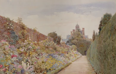 The Rose Walk at Mynthurst, cca 1940 (tužka a akvarel)