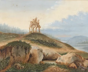 Krajina s fantastickým hradem, 1865.
