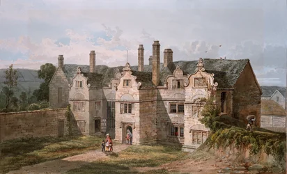 Pohled na Trerice, Cornwall, 1819
