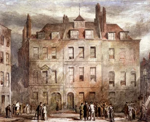 Sheriffs Court, Red Lion Square, Holborn, Londýn, c1828