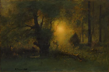Východ slunce v lese, 1887