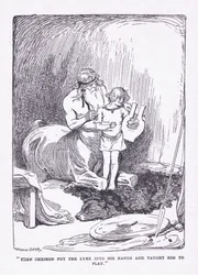 Cheiron mu vložil do rukou lyru a přivedl ho ke hře, z knihy Hrdinové vydané Georgem Allenem a Unwinem z roku 1929.