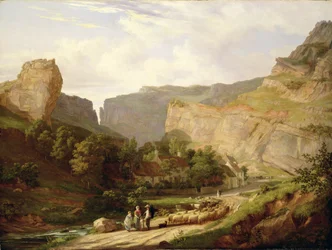 Pohled na Cheddar Gorge (olej na plátně)