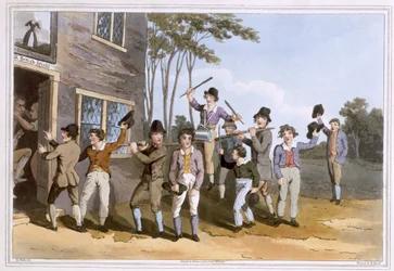 Riding the Stang, vyryl Robert Havell starší, publikoval 1814 Robinson a syn, Leeds