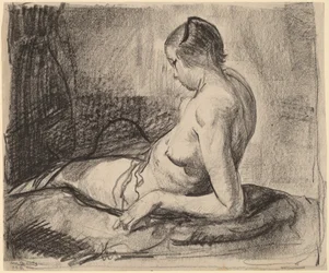 Nahá dívka ležící, 1919.