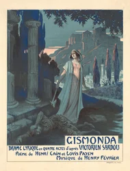 Plakát k divadelní hře Gismonda od V. Sardoua, 1919.