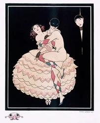 Karsavina, hospoda. 1914 (barevné lito)