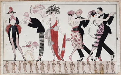 The Tango (pero, inkoust a akvarel na papíře)