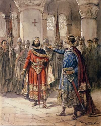 Hugues I. Capet (941-996), francouzský král a Adalbert de Perigord, z l
