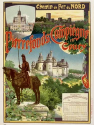 Pierrefonds, Compiègne a Coury - Reklamní plakát společnosti Railways du Nord, G. Fraipont