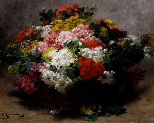 Pestrobarevné astry. Obraz Georgese Jeannina (1841-1925) Soukromá sbírka.