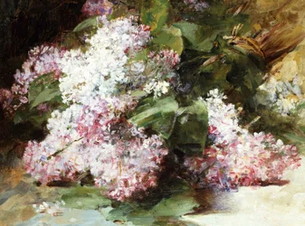 Šeříky. Obraz Georgese Jeannina (1841-1925) Soukromá sbírka.