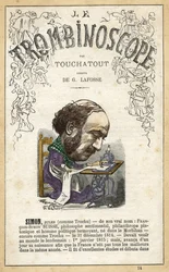 Jules SIMON (1814-1896) - ilustrace z "Le Trombinoscope", satirického politického časopisu Leona-Charlese Bienvenua, známého jako Touchatout (1835-1910) monografie č. 14, Paříž