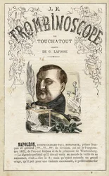 Napoleon Jerome (Napoleon-Jerome) Bonaparte . ilustrace z "Le Trombinoscope", satirického politického časopisu Leona-Charlese Bienvenua, známého jako Touchatout (1835-1910) monografie č. 8, Paříž