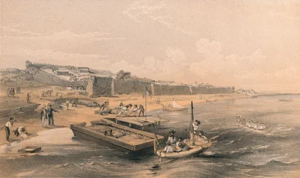Pevnost Yenikale při pohledu k moři Azof, 1856