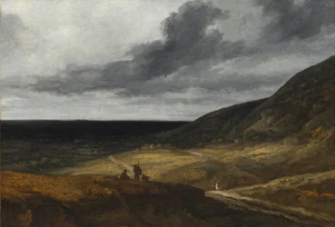 Krajina poblíž Paříže, asi 1840 (olej na látce)