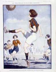Ženský fotbal - v "La Vie Parisienne" z února 1922 (tisk)