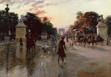 Champs Elysées, Paříž (olej na plátně)