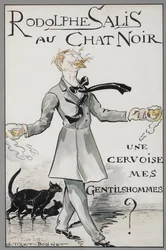 Rodolphe Salis s černou kočkou, c. 1890.