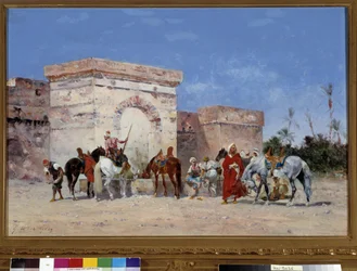 Untitled The break má zdroj oázy v poušti. Obraz od Georgese Washingtona (1827-1910) Povinná zmínka: Collection foundation needs de Provence, Marseille