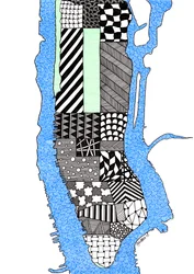 Manhattan, 2015 (tuš na bristolové desce)
