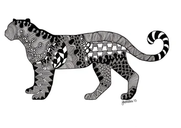 Leopard, 2015 (tuš na bristolové desce)