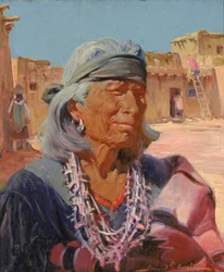 Starý muž ze Zuni, velekněz Cacique, 1924.