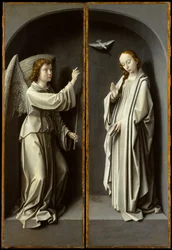 archanděl Gabriel; The Virgin Annunciate, c.1510 (olej na dubovém panelu)
