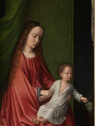Detail vnějšího panelu Křest Krista, cca 1502-08 (olej na panelu)