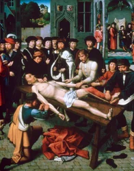 Stažení Sisamna z kůže, detail, 1498