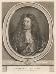 Jean de La Fontaine, z knihy Les hommes illustres..., sv. I, od Charlese Perraulta