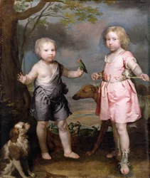 Lord John Hay a Charles, Master of Yester (později třetí markýz z Tweeddale) kolem roku 1670