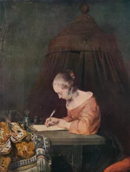 Žena píšící dopis, c1655, 1938