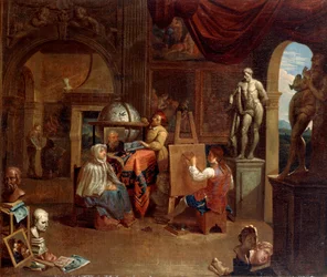 Scéna uměleckého ateliéru, 1680-1720.