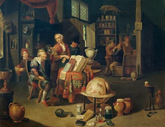Šarlatán, olej na plátně Gerard Thomas (1663-1721), Belgie