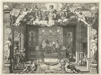 Alegorie Westminsterské smlouvy Alegorie míru mezi Anglií a Spojeným Nizozemskem, 1674