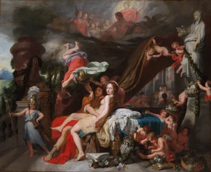 Hermés přikazuje Kalypsó, aby propustila Odyssea, kolem roku 1670