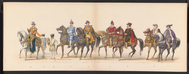 Maškaráda leidenských studentů, 1875 (deska 10) Maškaráda pořádaná členy leidenského studentského sboru 15. června 1875 na oslavu 300. výročí Leidsche Hoogeschool, zobrazující Leidsche Hoogeschool, vyobrazenou v