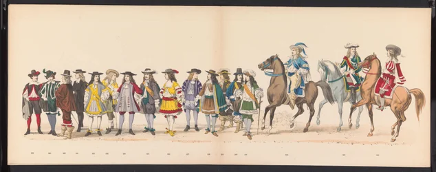 Maškaráda leidenských studentů, 1875 (deska 16) Maškaráda pořádaná členy leidenského studentského sboru 15. června 1875 na oslavu 300. výročí Leidsche Hoogeschool, zobrazující Leidsche Hoogeschool, vyobrazenou v