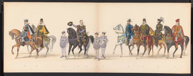 Maškaráda studentů z Leidenu, 1875 (deska 5) Maškaráda pořádaná členy leidenského studentského sboru 15. června 1875 na oslavu 300. výročí Leidsche Hoogeschool, zobrazující Leidsche Hoogeschool, vyobrazenou v