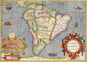 Jižní Amerika America Meridionalis: z atlasu Gerarda Mercatora, 1633, 1936