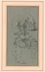 Studie sedícího muže pro postavu na obraze Prorok Elíša a Šúnemanka na hoře Karmel (Národní muzeum, Varšava, inv. M.Ob.551 MNW)