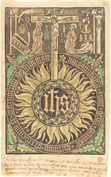 Posvátná monografie se symboly ukřižování a umučení [recto]