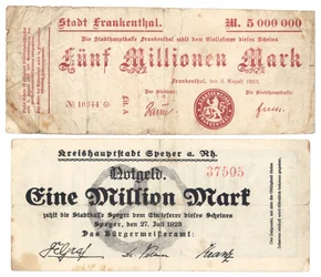 Pětimilionové a milionové bankovky, 1923