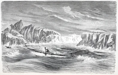 Výlety lodí na kánoích, hospoda. Londýn 1874